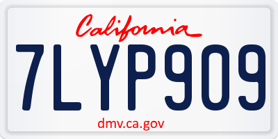 CA license plate 7LYP909