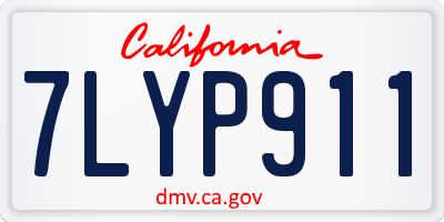 CA license plate 7LYP911