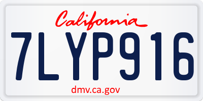 CA license plate 7LYP916