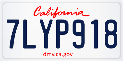 CA license plate 7LYP918