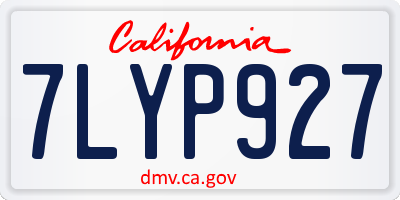 CA license plate 7LYP927