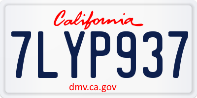 CA license plate 7LYP937