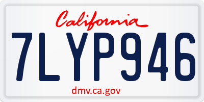 CA license plate 7LYP946