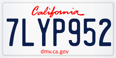 CA license plate 7LYP952