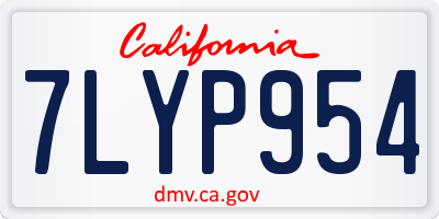 CA license plate 7LYP954
