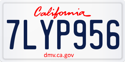 CA license plate 7LYP956