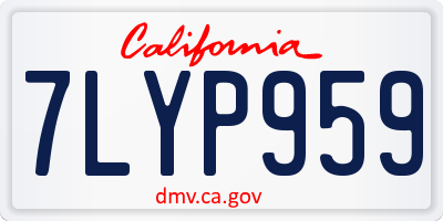 CA license plate 7LYP959