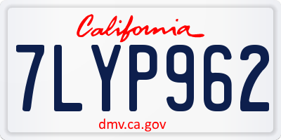 CA license plate 7LYP962