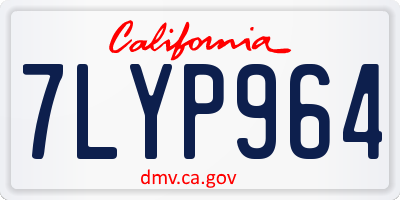 CA license plate 7LYP964