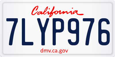 CA license plate 7LYP976