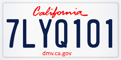 CA license plate 7LYQ101