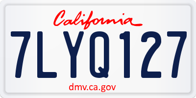 CA license plate 7LYQ127