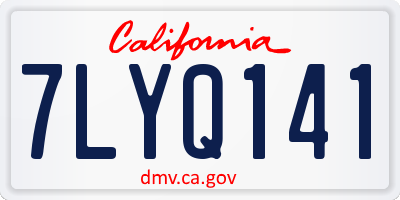 CA license plate 7LYQ141