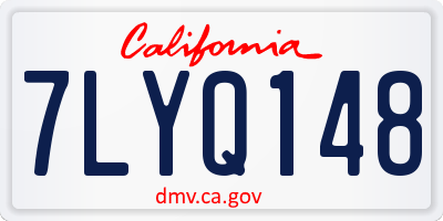CA license plate 7LYQ148