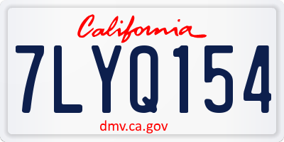 CA license plate 7LYQ154