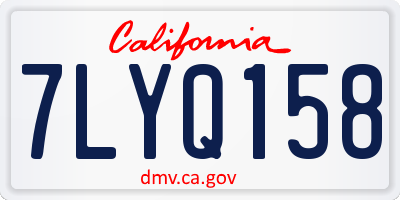 CA license plate 7LYQ158