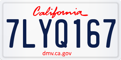 CA license plate 7LYQ167