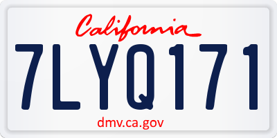 CA license plate 7LYQ171