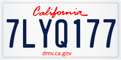 CA license plate 7LYQ177