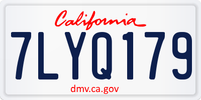 CA license plate 7LYQ179