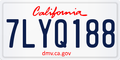 CA license plate 7LYQ188