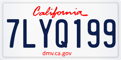 CA license plate 7LYQ199