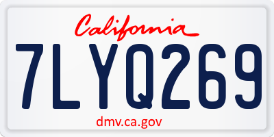 CA license plate 7LYQ269