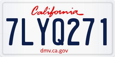 CA license plate 7LYQ271