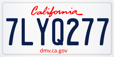 CA license plate 7LYQ277