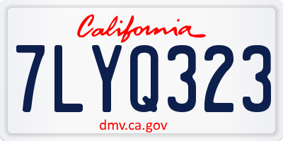 CA license plate 7LYQ323