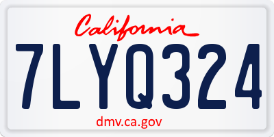 CA license plate 7LYQ324