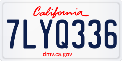 CA license plate 7LYQ336
