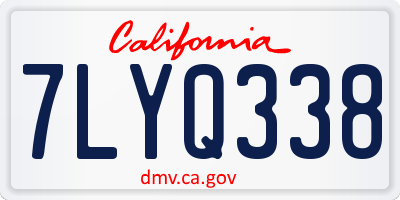 CA license plate 7LYQ338