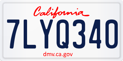 CA license plate 7LYQ340