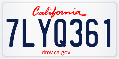 CA license plate 7LYQ361