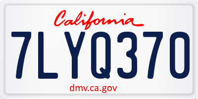 CA license plate 7LYQ370