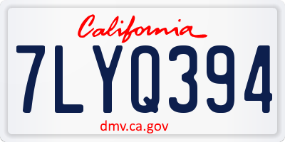 CA license plate 7LYQ394