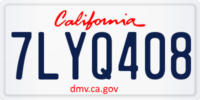 CA license plate 7LYQ408