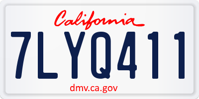 CA license plate 7LYQ411