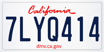 CA license plate 7LYQ414
