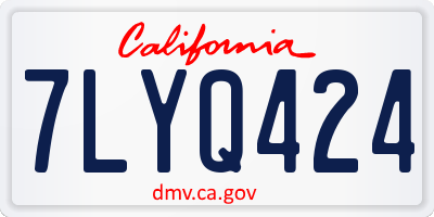 CA license plate 7LYQ424