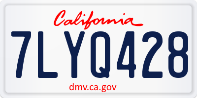 CA license plate 7LYQ428