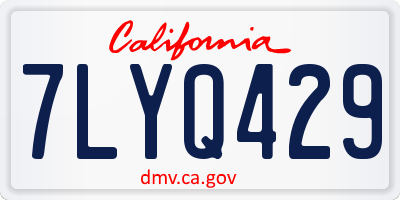 CA license plate 7LYQ429