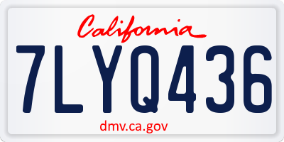 CA license plate 7LYQ436