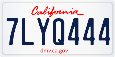 CA license plate 7LYQ444