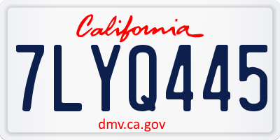CA license plate 7LYQ445