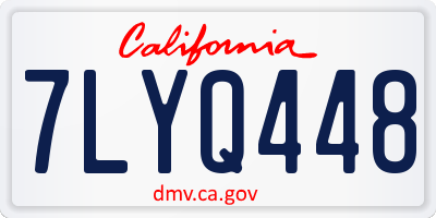 CA license plate 7LYQ448