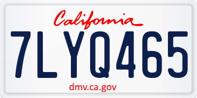 CA license plate 7LYQ465