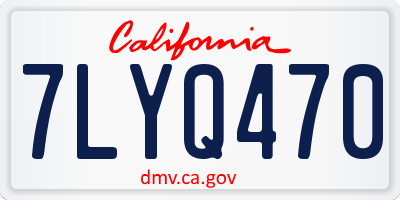CA license plate 7LYQ470