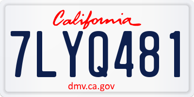 CA license plate 7LYQ481